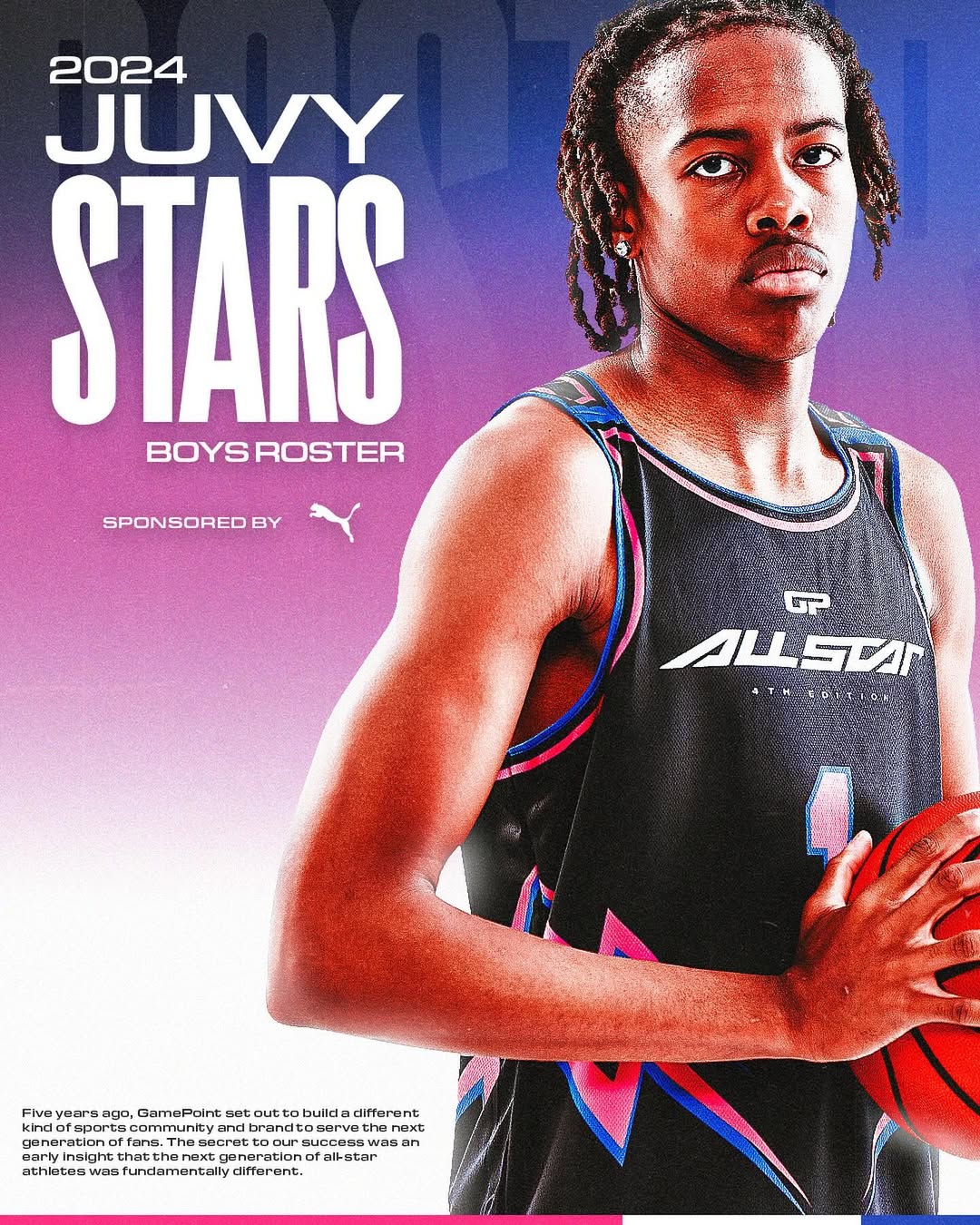 Conception graphique — affiche Game Point Juvy Stars